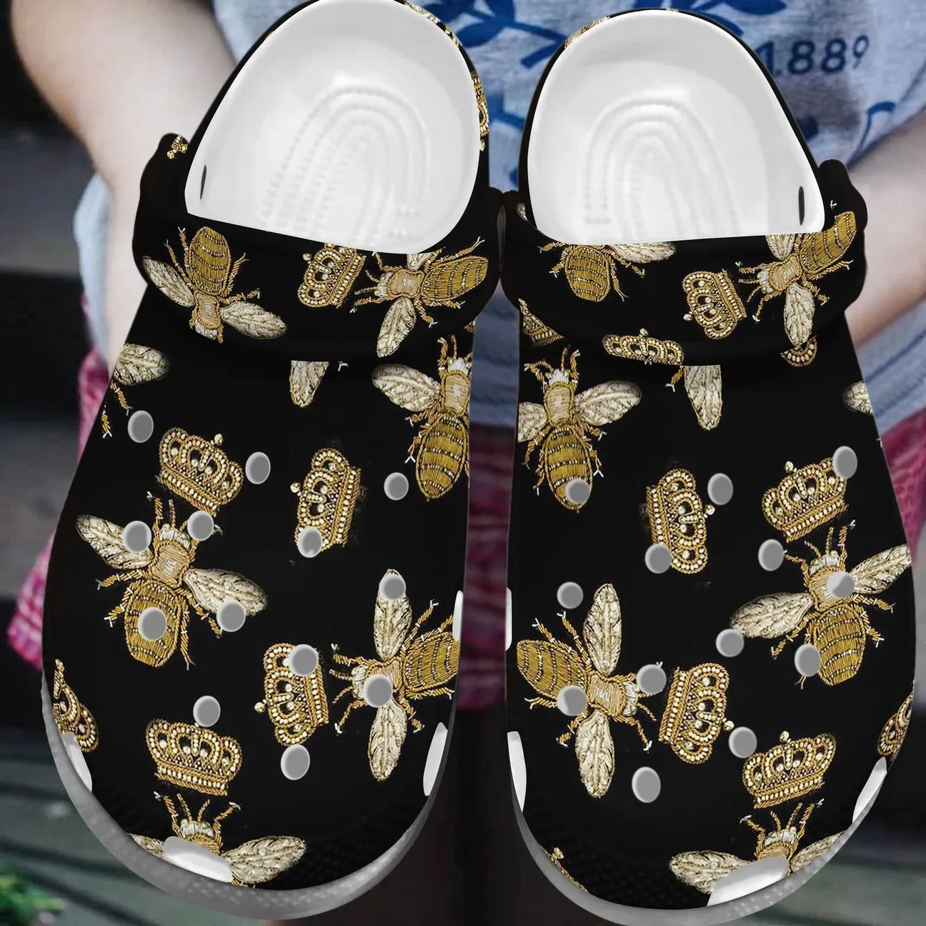 Queen Bee 3D Personalize Clog Custom Crocs Fashionstyle Comfortable For Women Men Kid Print 3D Queen Bee 3D Personalize Clog Custom Crocs Fashionstyle Comfortable For Women Men Kid Print 3D