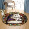 Queen Cat Round Carpet Floor Rug Living Room Bedroom Decor Round Area Rug Carpet