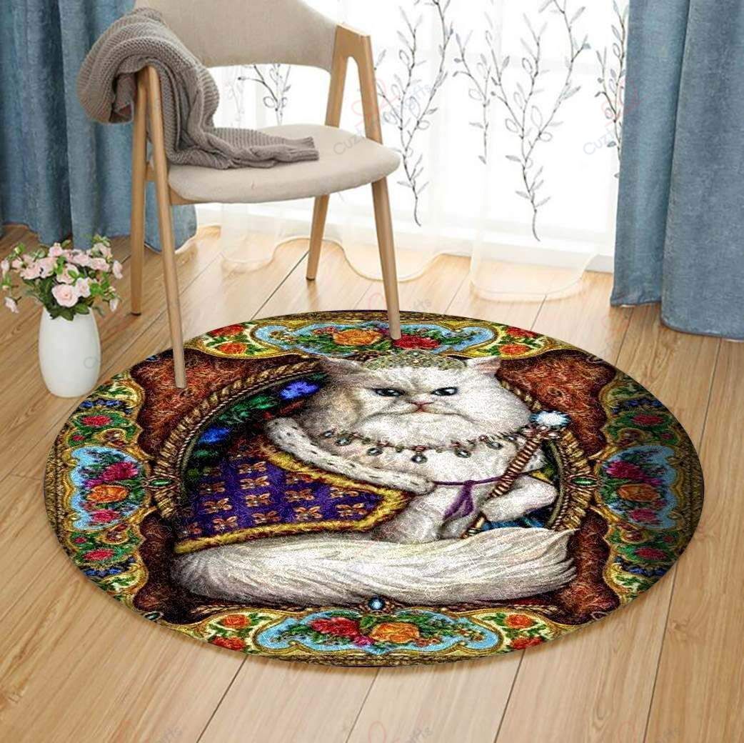 Queen Cat Round Carpet Floor Rug Living Room Bedroom Decor Round Area Rug Carpet Queen Cat Round Carpet Floor Rug Living Room Bedroom Decor Round Area Rug Carpet