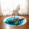 Queen Of Turtles Round Carpet Floor Rug Living Room Bedroom Decor Round Area Rug Carpet