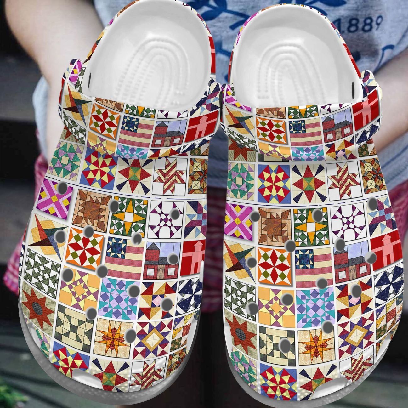 Quilting Personalize Clog Custom Crocs Fashionstyle Comfortable For Women Men Kid Print 3D Love Quilting Quilting Personalize Clog Custom Crocs Fashionstyle Comfortable For Women Men Kid Print 3D Love Quilting