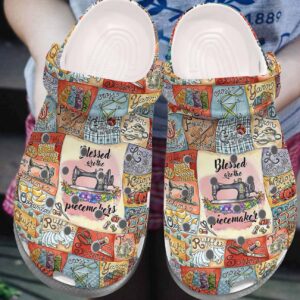 Quilting Personalized Clog Custom Crocs Comfortablefashion Style Comfortable For Women Men Kid Print 3D Blessed Are Piecemakers