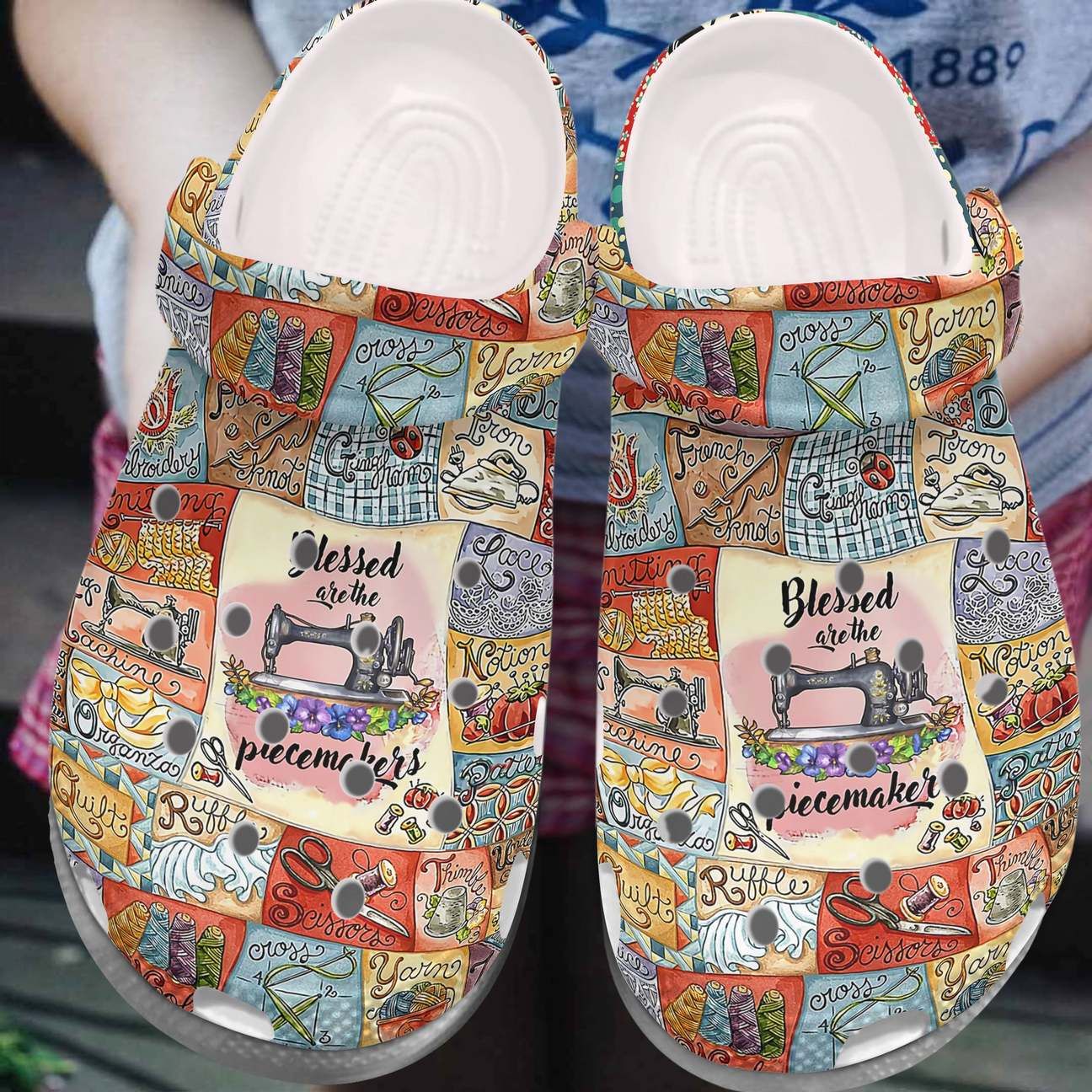 Quilting Personalized Clog Custom Crocs Comfortablefashion Style Comfortable For Women Men Kid Print 3D Blessed Are Piecemakers Quilting Personalized Clog Custom Crocs Comfortablefashion Style Comfortable For Women Men Kid Print 3D Blessed Are Piecemakers