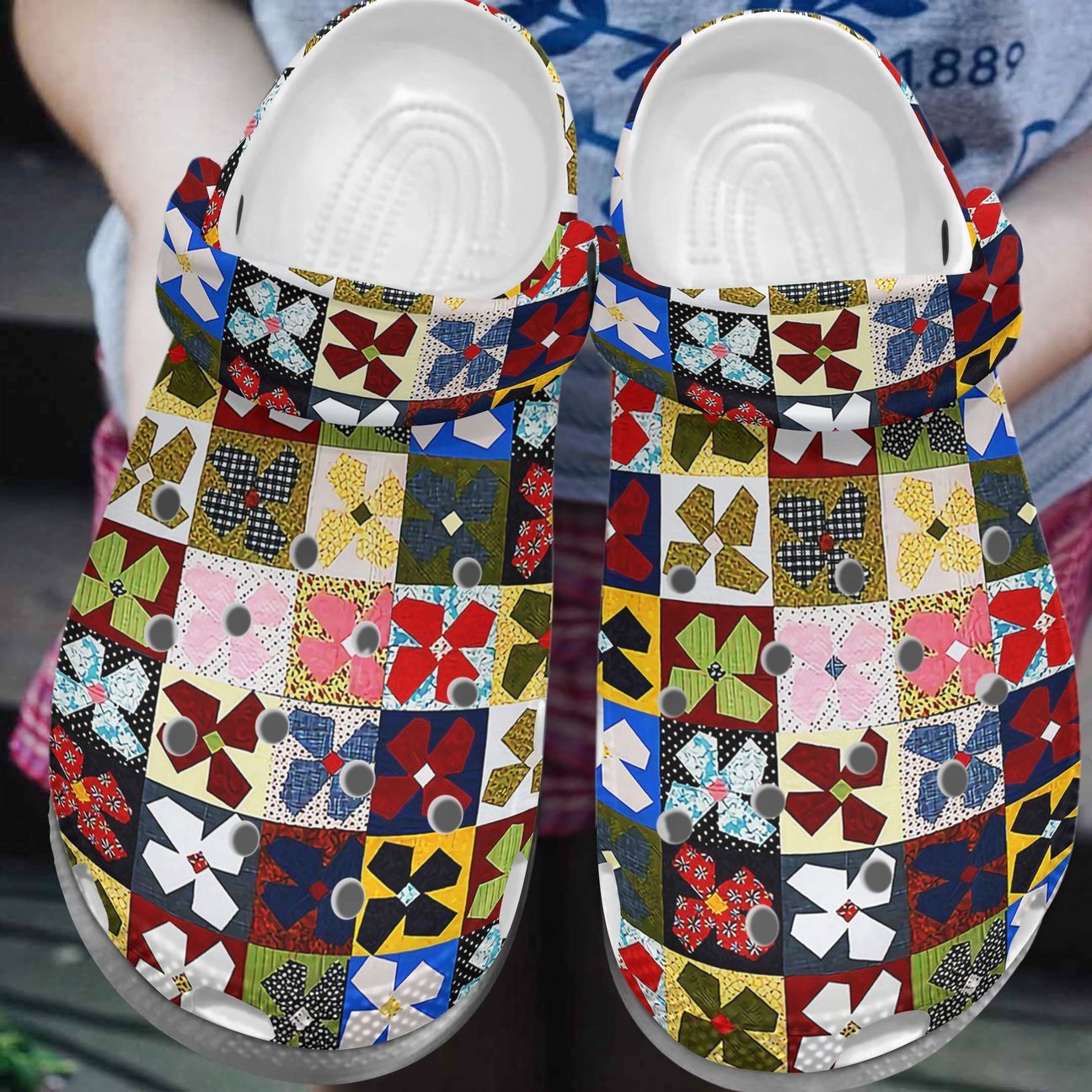 Quilting Personalized Clog Custom Crocs Comfortablefashion Style Comfortable For Women Men Kid Print 3D Quilted Flowers Quilting Personalized Clog Custom Crocs Comfortablefashion Style Comfortable For Women Men Kid Print 3D Quilted Flowers
