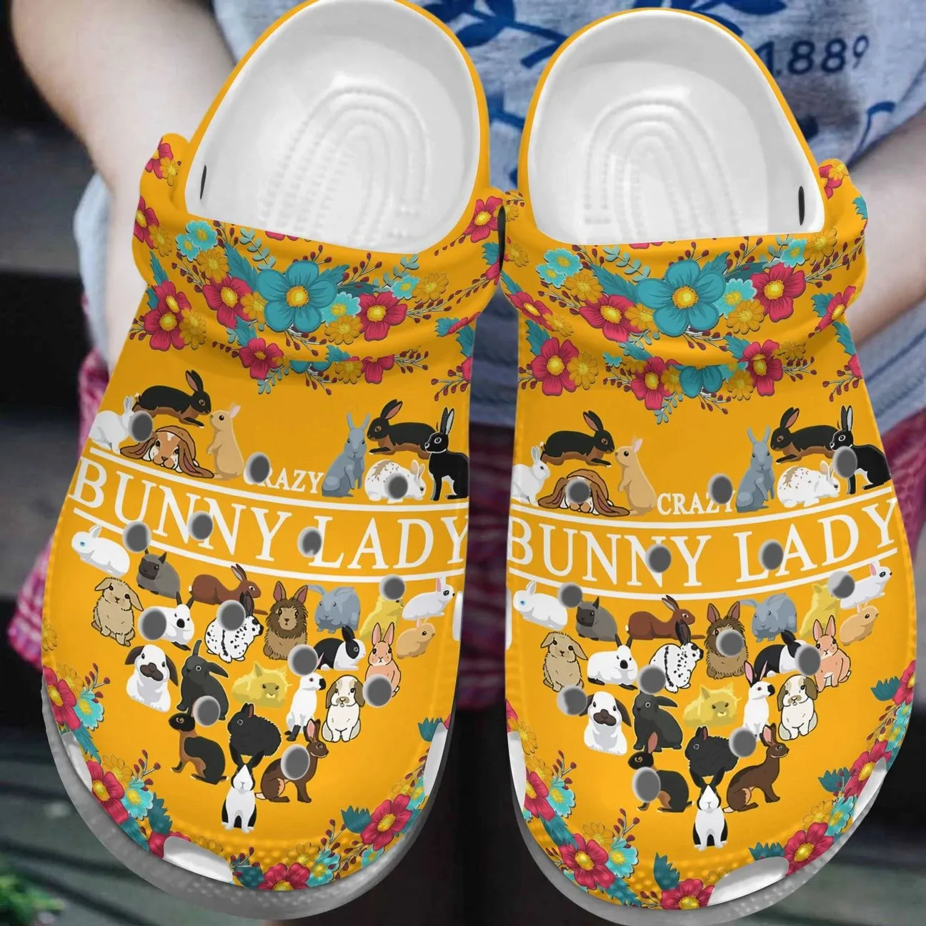 Rabbit Personalized Clog Custom Crocs Comfortablefashion Style Comfortable For Women Men Kid Print 3D A Crazy Bunny Lady Rabbit Personalized Clog Custom Crocs Comfortablefashion Style Comfortable For Women Men Kid Print 3D A Crazy Bunny Lady