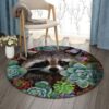 Raccoon Round Carpet Floor Rug Living Room Bedroom Decor Round Area Rug Carpet
