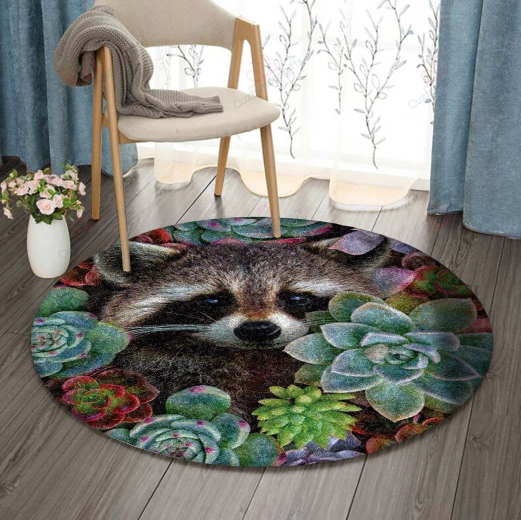 Raccoon Round Carpet Floor Rug Living Room Bedroom Decor Round Area Rug Carpet Raccoon Round Carpet Floor Rug Living Room Bedroom Decor Round Area Rug Carpet