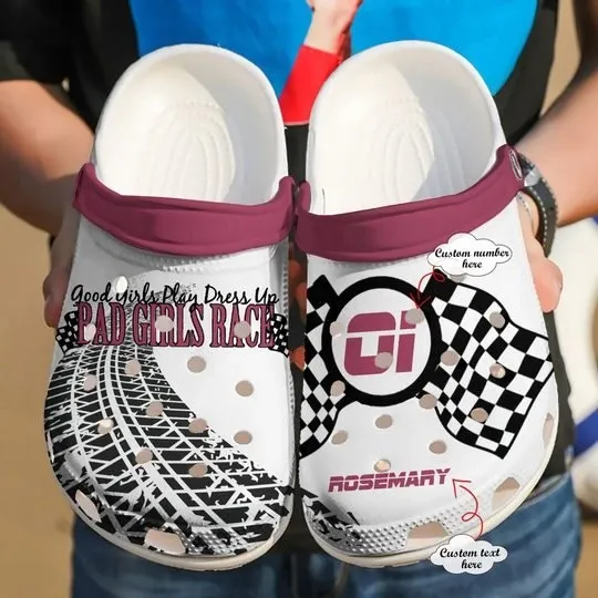 Racing Bad Girls Race Personalize Clog Custom Crocs Clog Number On Sandal Fashion Style Comfortable For Women Men Kid Racing Bad Girls Race Personalize Clog Custom Crocs Clog Number On Sandal Fashion Style Comfortable For Women Men Kid