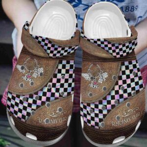Racing Personalize Clog Custom Crocs Fashionstyle Comfortable For Women Men Kid Print 3D Whitesole Racing Girl