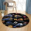 Railway Round Carpet Floor Rug Living Room Bedroom Decor Round Area Rug Carpet