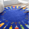 Rainbow Alphabet Round Carpet Floor Rug Living Room Bedroom Decor Round Area Rug Carpet