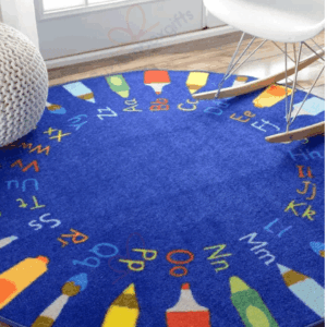 Rainbow Alphabet Round Carpet Floor Rug Living Room Bedroom Decor Round Area Rug Carpet