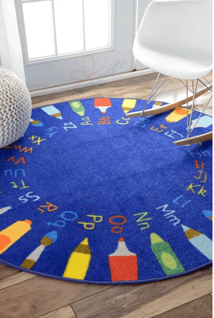 Rainbow Alphabet Round Carpet Floor Rug Living Room Bedroom Decor Round Area Rug Carpet Rainbow Alphabet Round Carpet Floor Rug Living Room Bedroom Decor Round Area Rug Carpet