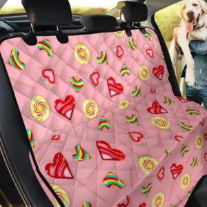 Rainbow Heart Lollipop Design Car Back Seat Cover Dog Car Seat Covers - cb7c91a7e5e3
