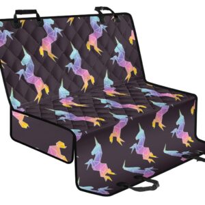 Rainbow Origami Unicorn Pattern Print Pet Car Back Seat Cover - 720c61eeed58