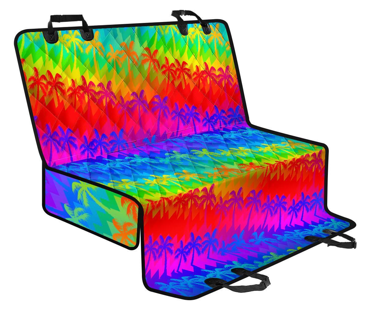 Rainbow Palm Tree Pattern Print Pet Car Back Seat Cover - 7b5899f71319 Rainbow Palm Tree Pattern Print Pet Car Back Seat Cover - 7b5899f71319