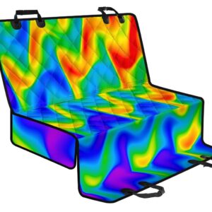 Rainbow Psychedelic Trippy Print Pet Car Back Seat Cover - e7f1c9765802