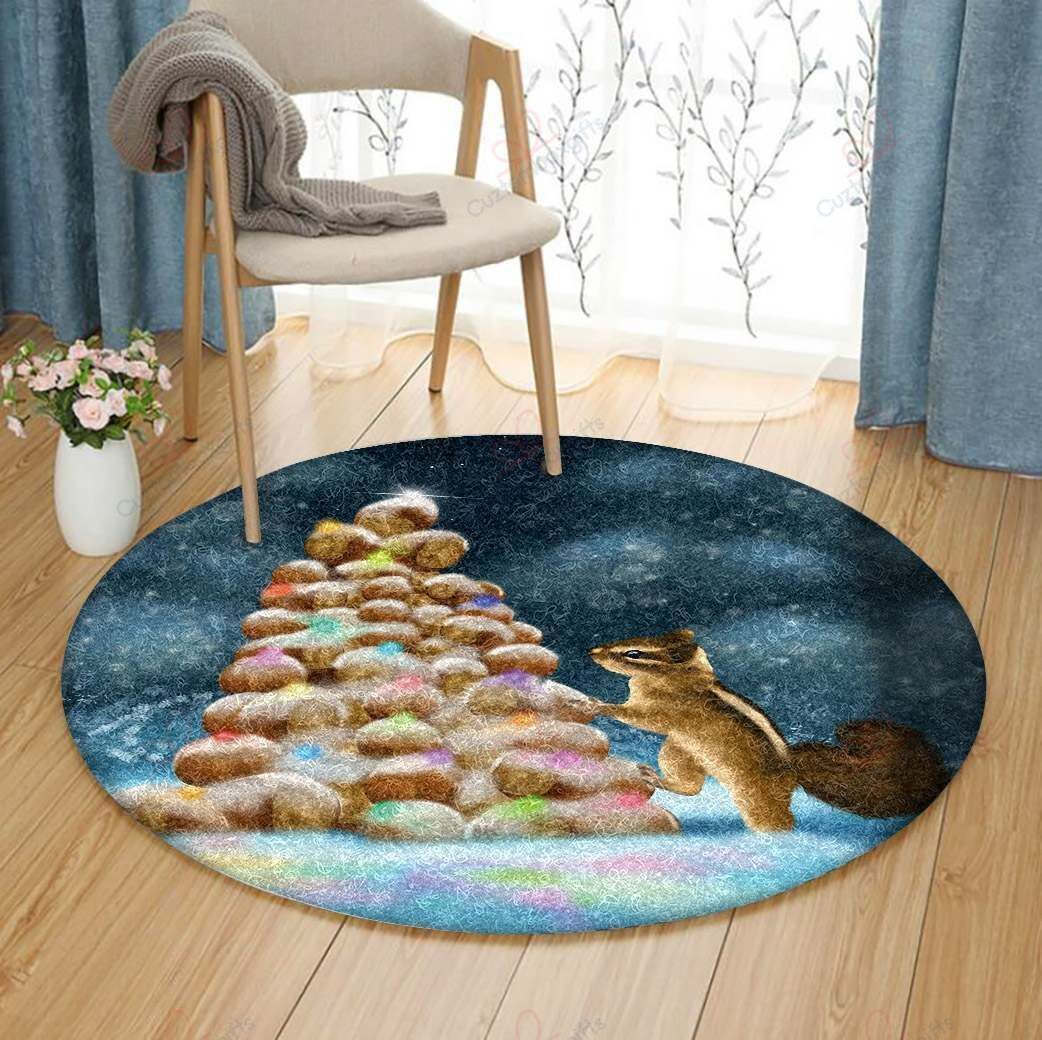 Rainbow Squirrel Round Carpet Floor Rug Living Room Bedroom Decor Round Area Rug Carpet Rainbow Squirrel Round Carpet Floor Rug Living Room Bedroom Decor Round Area Rug Carpet