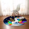 Rainbow Unicorn Round Carpet Floor Rug Living Room Bedroom Decor Round Area Rug Carpet