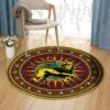 Rasta Lion With Flag Round Carpet Floor Rug Living Room Bedroom Decor Round Area Rug Carpet
