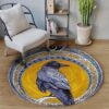 Raven Celtic Round Carpet Floor Rug Living Room Bedroom Decor Round Area Rug Carpet