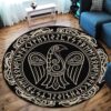 Raven In Celtic Round Carpet Floor Rug Living Room Bedroom Decor Round Area Rug Carpet