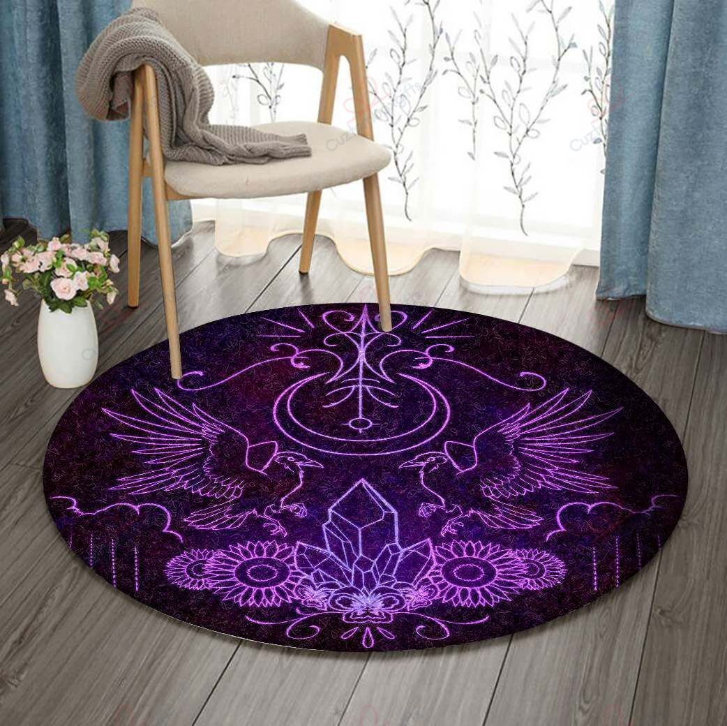 Raven Witch Sigil Round Carpet Floor Rug Living Room Bedroom Decor Round Area Rug Carpet Raven Witch Sigil Round Carpet Floor Rug Living Room Bedroom Decor Round Area Rug Carpet