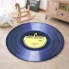 Real Vinyl Record Round Carpet Floor Rug Living Room Bedroom Decor Round Area Rug Carpet