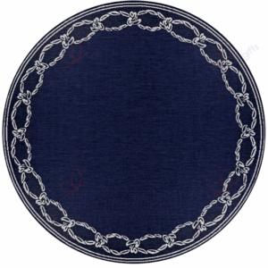 Recife Rope Knot Ivory Indigo Round Carpet Floor Rug Living Room Bedroom Decor Round Area Rug Carpet