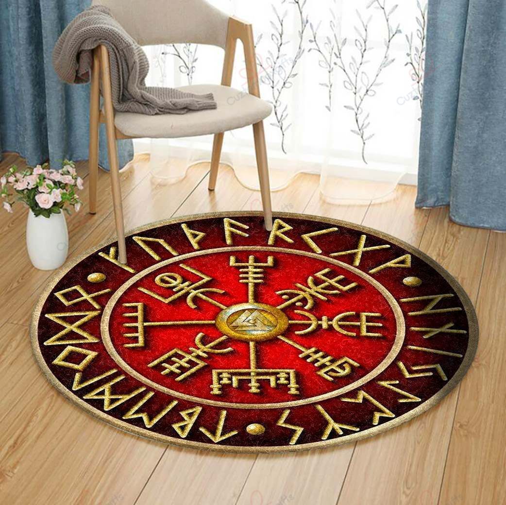 Red And Gold Viking Round Carpet Floor Rug Living Room Bedroom Decor Round Area Rug Carpet Red And Gold Viking Round Carpet Floor Rug Living Room Bedroom Decor Round Area Rug Carpet