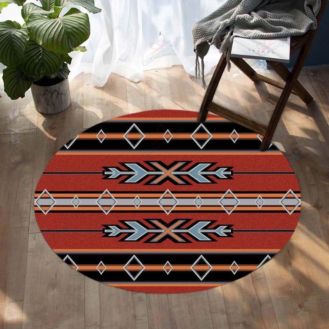 Red Arrows Native American Design Round Carpet Floor Rug Living Room Bedroom Decor Round Area Rug Carpet Red Arrows Native American Design Round Carpet Floor Rug Living Room Bedroom Decor Round Area Rug Carpet