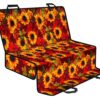 Red Autumn Sunflower Pattern Print Pet Car Back Seat Cover - b9c42f3f5e0a