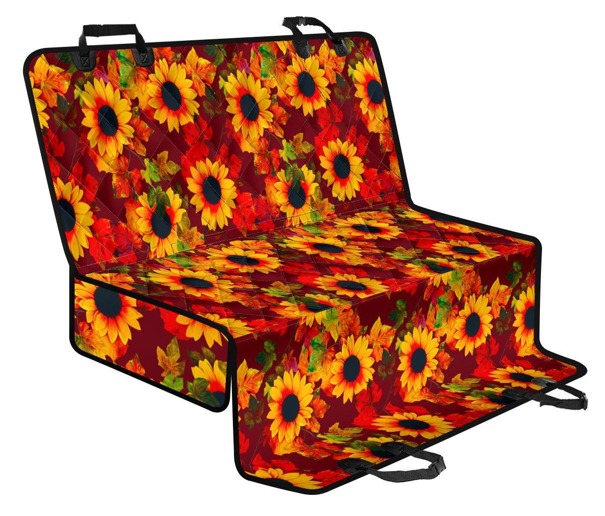 Red Autumn Sunflower Pattern Print Pet Car Back Seat Cover - b9c42f3f5e0a Red Autumn Sunflower Pattern Print Pet Car Back Seat Cover - b9c42f3f5e0a