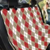 Red Beige And White Argyle Car Back Seat Cover Dog Car Seat Covers - eb320e8d72e6