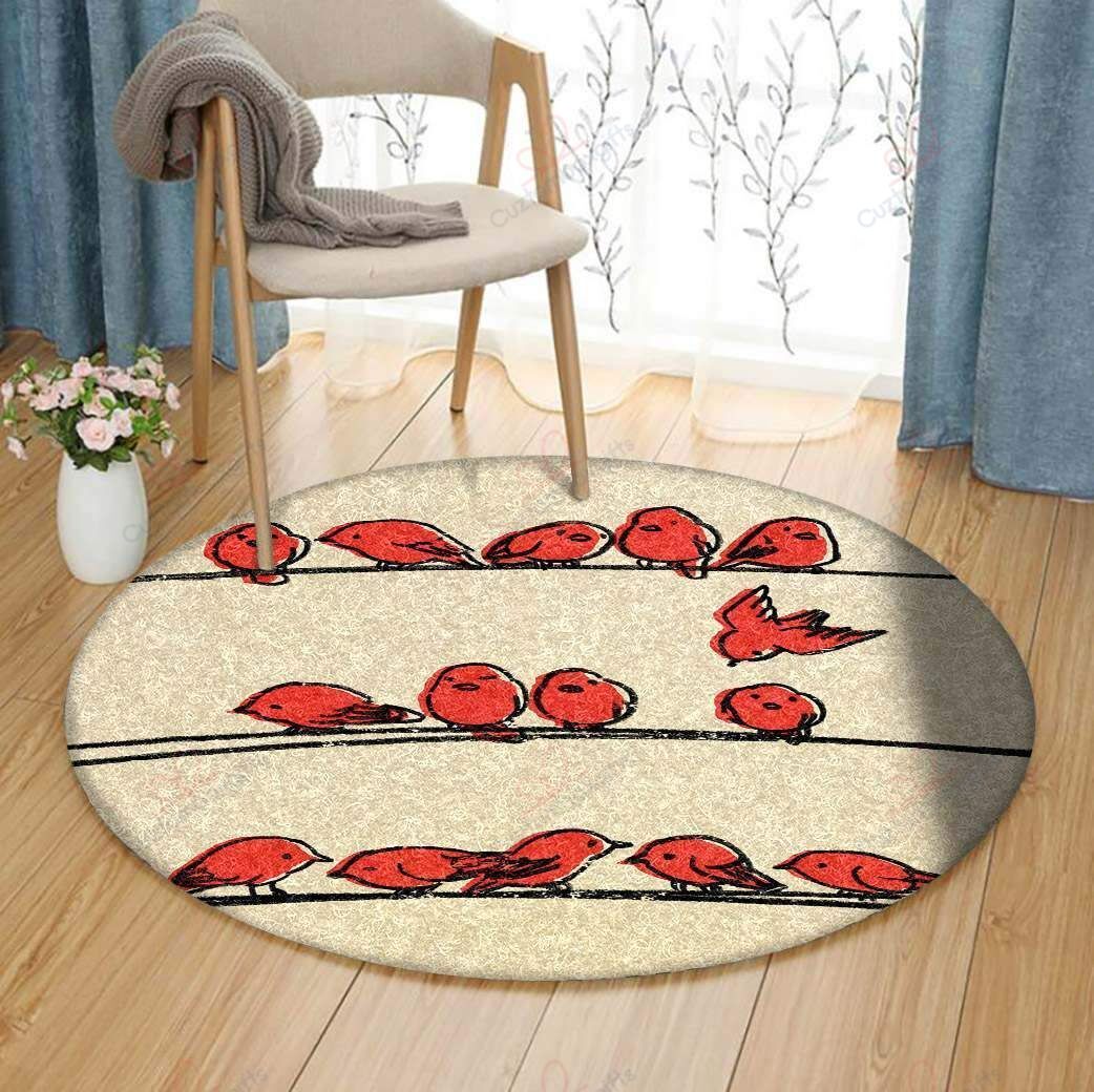 Red Bird Round Carpet Floor Rug Living Room Bedroom Decor Round Area Rug Carpet Red Bird Round Carpet Floor Rug Living Room Bedroom Decor Round Area Rug Carpet