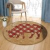 Red Buffalo Round Carpet Floor Rug Living Room Bedroom Decor Round Area Rug Carpet