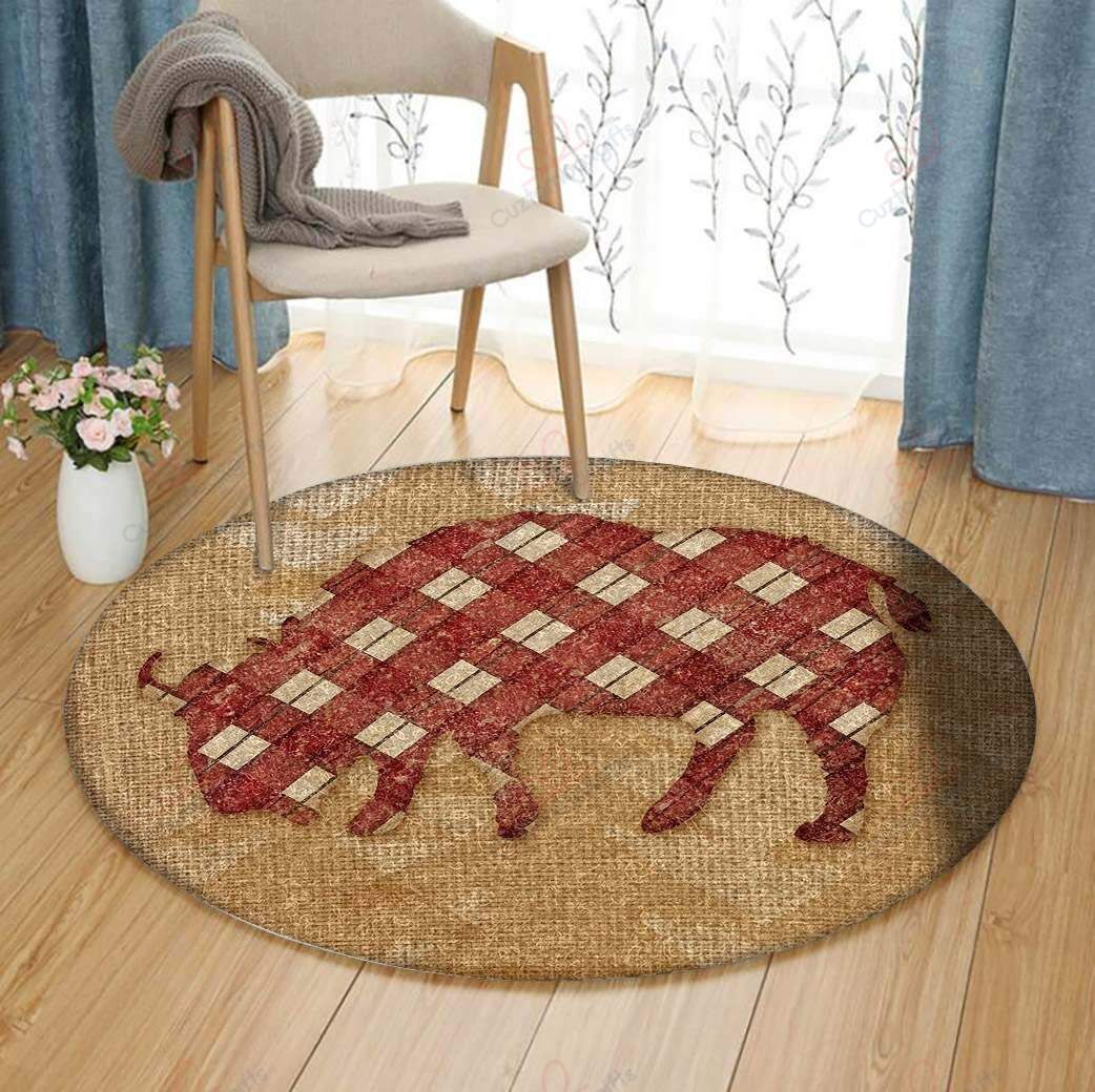 Red Buffalo Round Carpet Floor Rug Living Room Bedroom Decor Round Area Rug Carpet Red Buffalo Round Carpet Floor Rug Living Room Bedroom Decor Round Area Rug Carpet