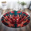 Red Butterfly Round Carpet Floor Rug Living Room Bedroom Decor Round Area Rug Carpet