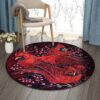 Red Cardinal Round Carpet Floor Rug Living Room Bedroom Decor Round Area Rug Carpet