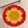 Red Daisy Round Carpet Floor Rug Living Room Bedroom Decor Round Area Rug Carpet