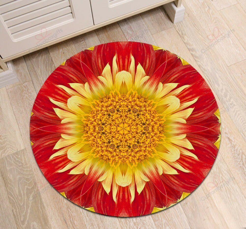 Red Daisy Round Carpet Floor Rug Living Room Bedroom Decor Round Area Rug Carpet Red Daisy Round Carpet Floor Rug Living Room Bedroom Decor Round Area Rug Carpet