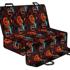 Red Dragon Lotus Pattern Print Pet Car Back Seat Cover - ff57d8730d57