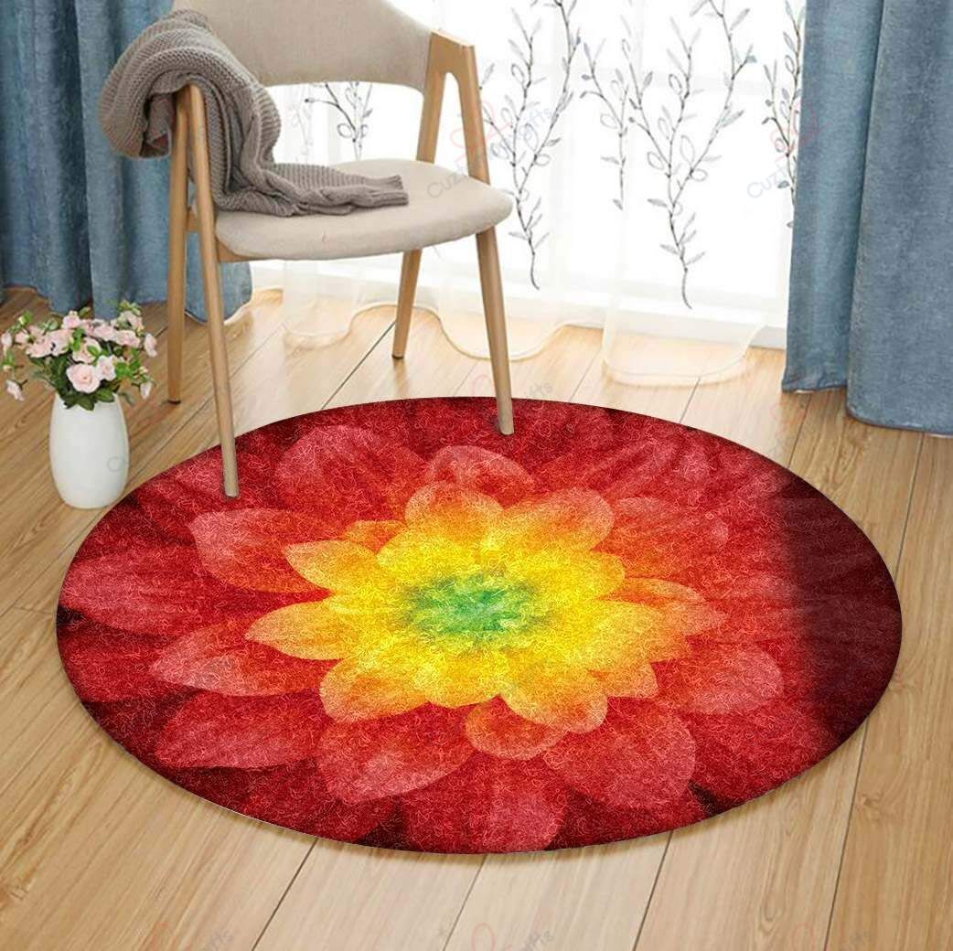 Red Flower Round Carpet Floor Rug Living Room Bedroom Decor Round Area Rug Carpet Red Flower Round Carpet Floor Rug Living Room Bedroom Decor Round Area Rug Carpet