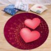 Red Heart Round Carpet Floor Rug Living Room Bedroom Decor Round Area Rug Carpet
