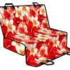 Red Hibiscus Plumeria Pattern Print Pet Car Back Seat Cover - 68601b96a6f9