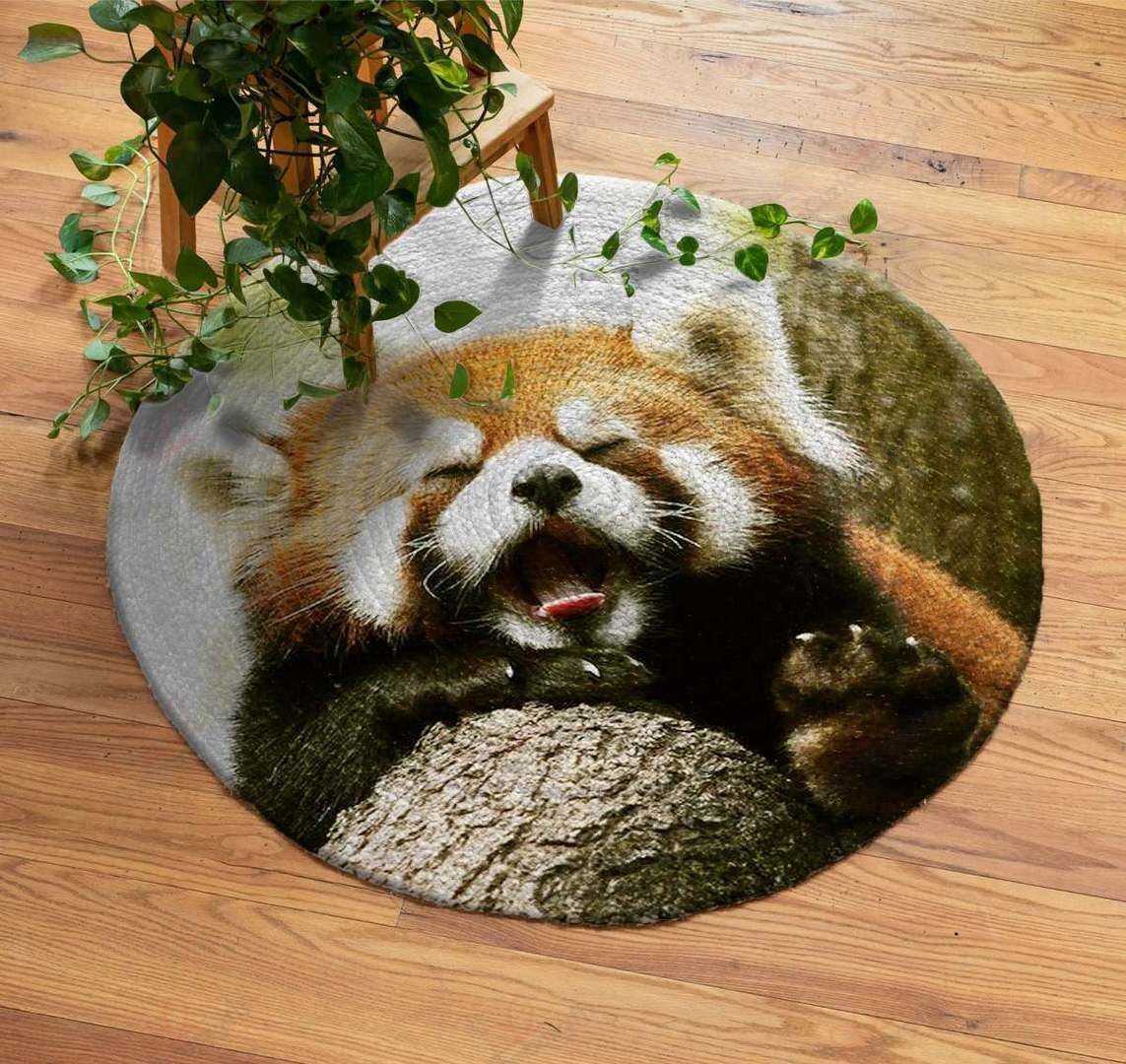 Red Panda Round Carpet Floor Rug Living Room Bedroom Decor Round Area Rug Carpet Red Panda Round Carpet Floor Rug Living Room Bedroom Decor Round Area Rug Carpet