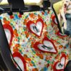 Red Papillon Background Car Back Seat Cover Dog Car Seat Covers - 45849a1a6dc5