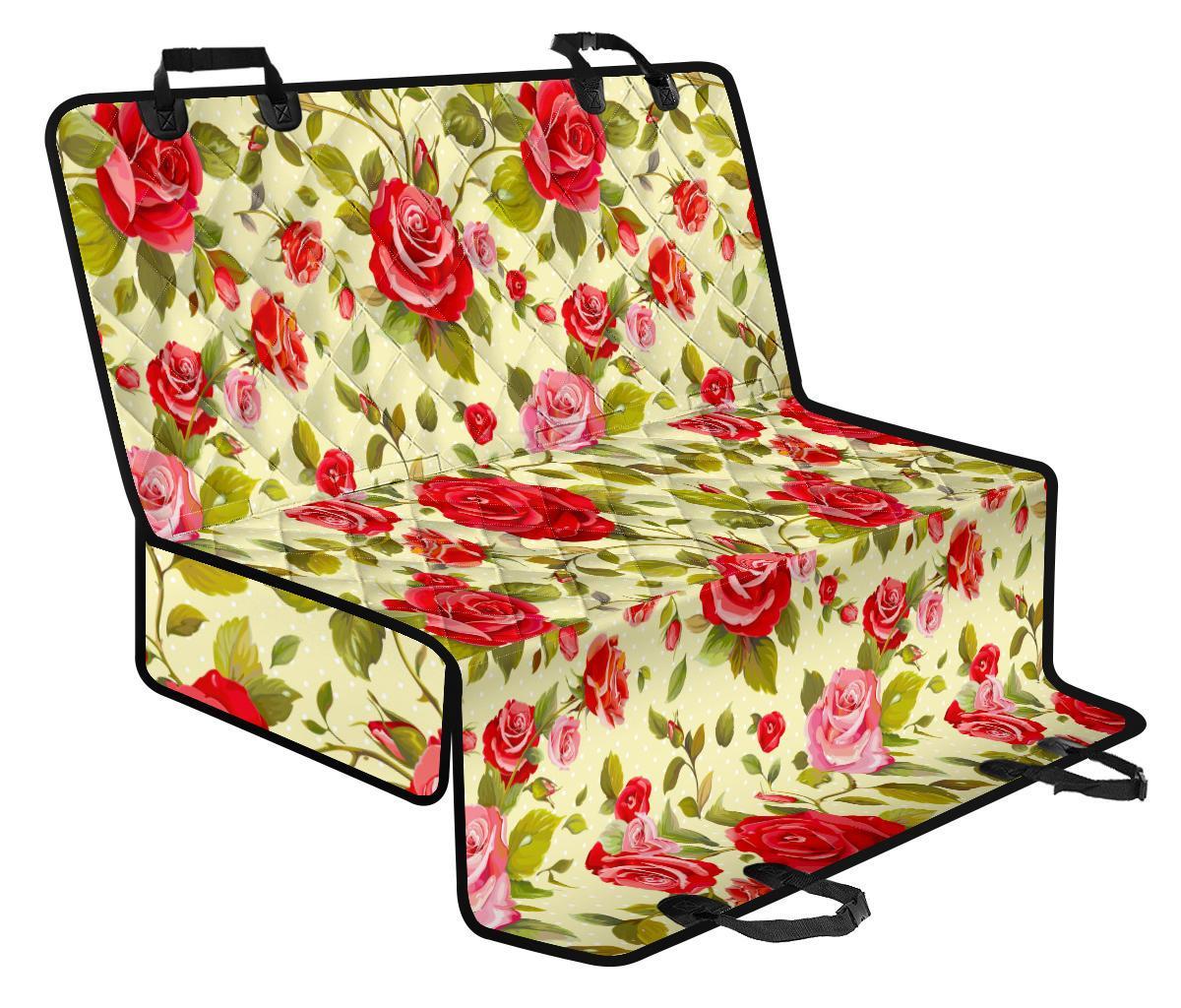 Red Pink Rose Floral Pattern Print Pet Car Back Seat Cover - ef5546249691 Red Pink Rose Floral Pattern Print Pet Car Back Seat Cover - ef5546249691