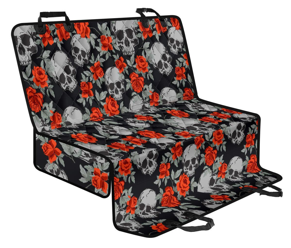 Red Rose Grey Skull Pattern Print Pet Car Back Seat Cover - 3d37a81a1148 Red Rose Grey Skull Pattern Print Pet Car Back Seat Cover - 3d37a81a1148