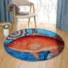Red Snapper Round Carpet Floor Rug Living Room Bedroom Decor Round Area Rug Carpet